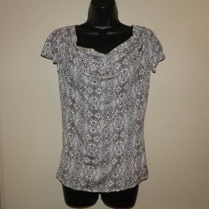 MICHAEL Michael Kors  Brown & White Cowl Neck Top